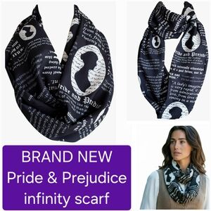 Infinity Scarf with Pride and Prejudice Quotes - NWT